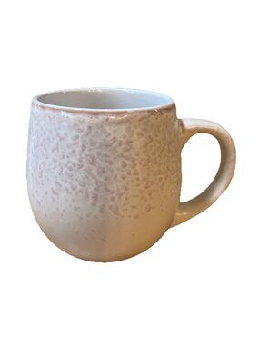 Primo Design large  Coffee Mug Cup White With tan Speckled Glaze 4.5inch Tall